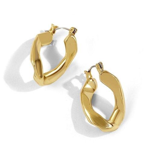 Punk Rock Gold Color Clip Earrings - Soulflare