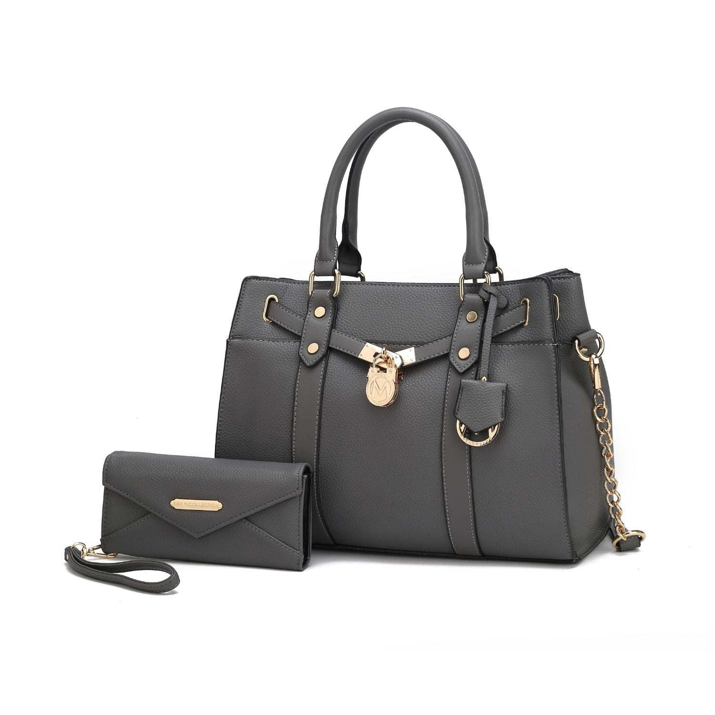 Mia K. Christine Satchel Handbag with Wallet - MKF Collection, Vegan Leather