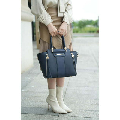 Mia K. Eliana Tote Handbag with Wallet - MKF Collection, Navy, Vegan Leather